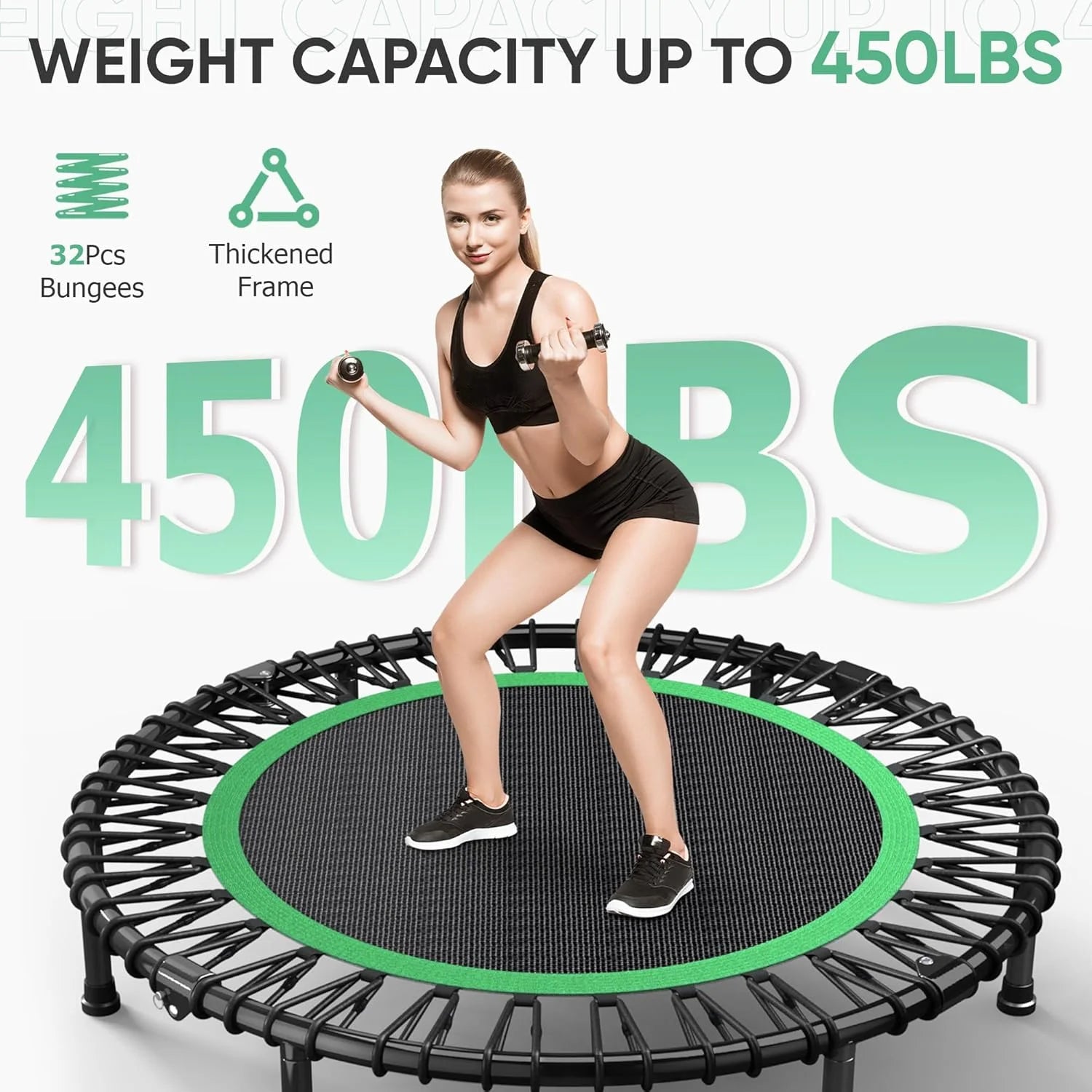 40" Rebounder Trampoline for Adults with Bungee Cords