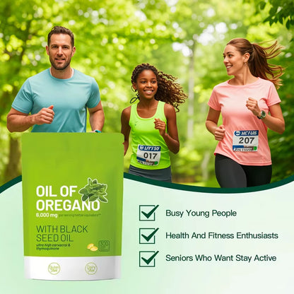300 Capsules Oil of Oregano with Black Seed Oil - Natural Antioxidants for Fitness Nutritional Support - Highly Effective