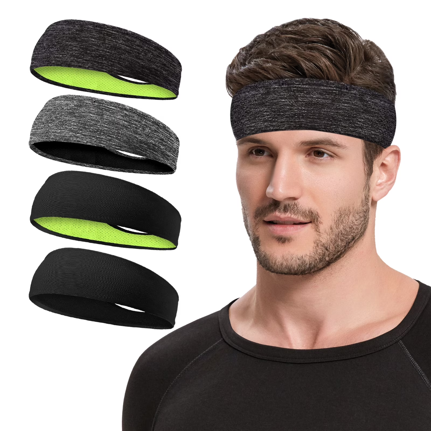 4-Pack Sports Sweatbands Headbands