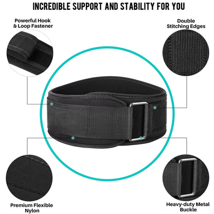 Weight Lifting Belt Back Support Workout Belt with Metal Buckle