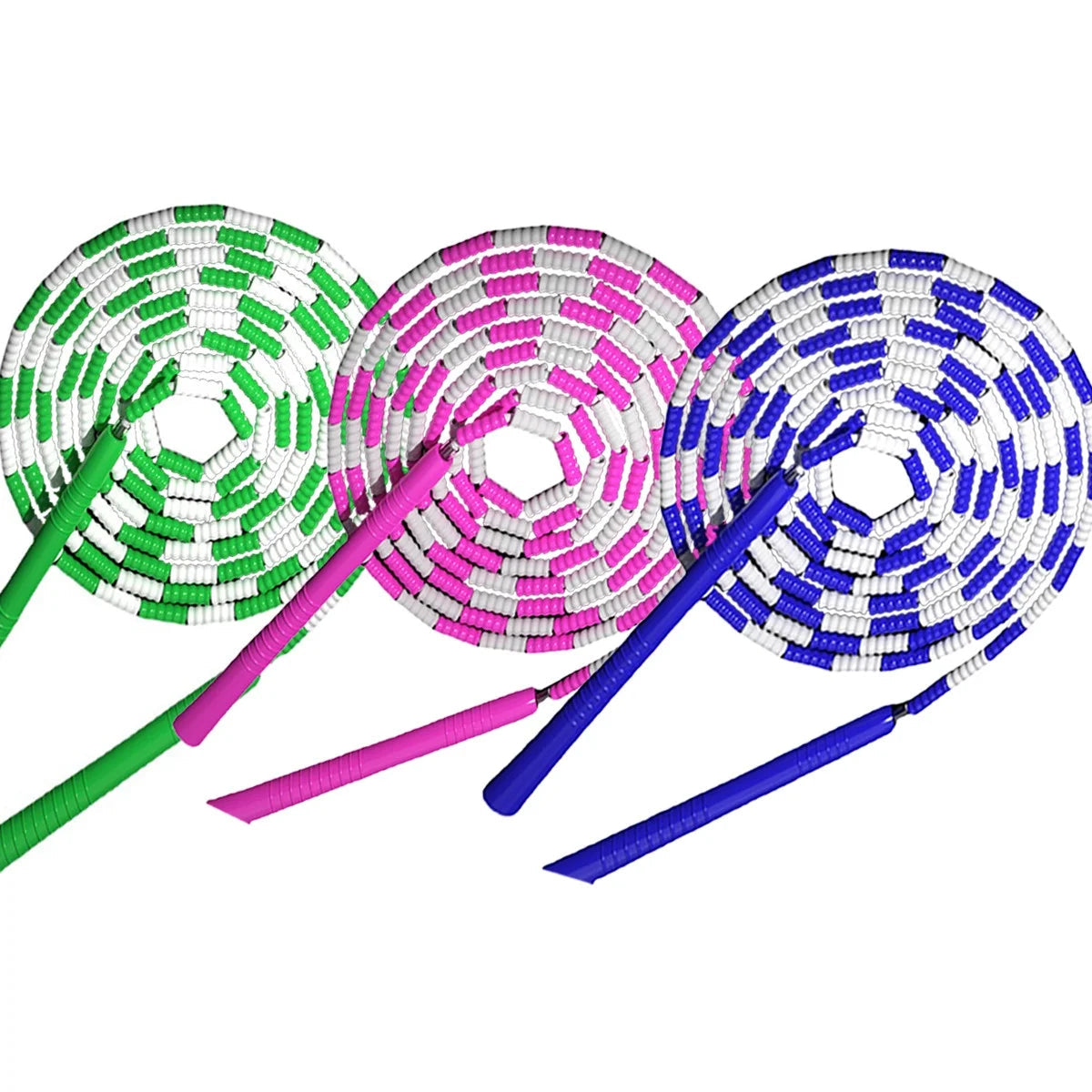 Jump Rope, 3 PCS Adjustable Length Tangle-Free Segmented Soft Beaded Skipping Rope