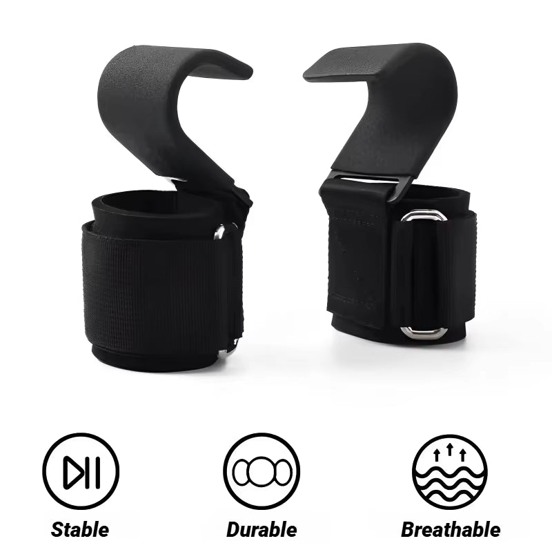 2Pcs Non-Slip Weight Lifting Hookspremium Pair of Straps Weightlifting Deadlift Chin Pull up and Exercise Fitness Hook Training
