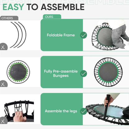 40" Rebounder Trampoline for Adults with Bungee Cords