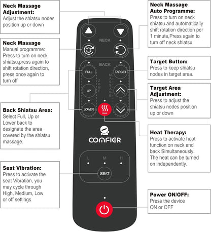 Folding Portable Shiatsu Massage Chair with Heat