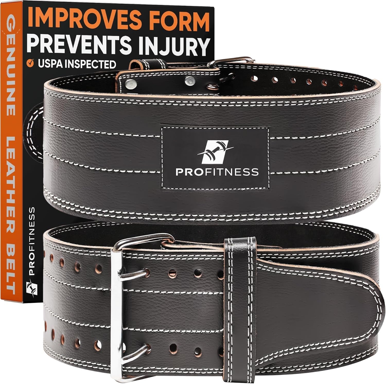 Weight Lifting Belt (5Mm Thick) - Leather Weight Belt for Men & Women