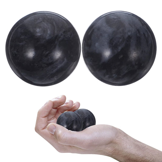 Set of 2 Baoding Balls - Chinese Jade Hand Therapy and Massage Exercise Balls in Assorted Colors