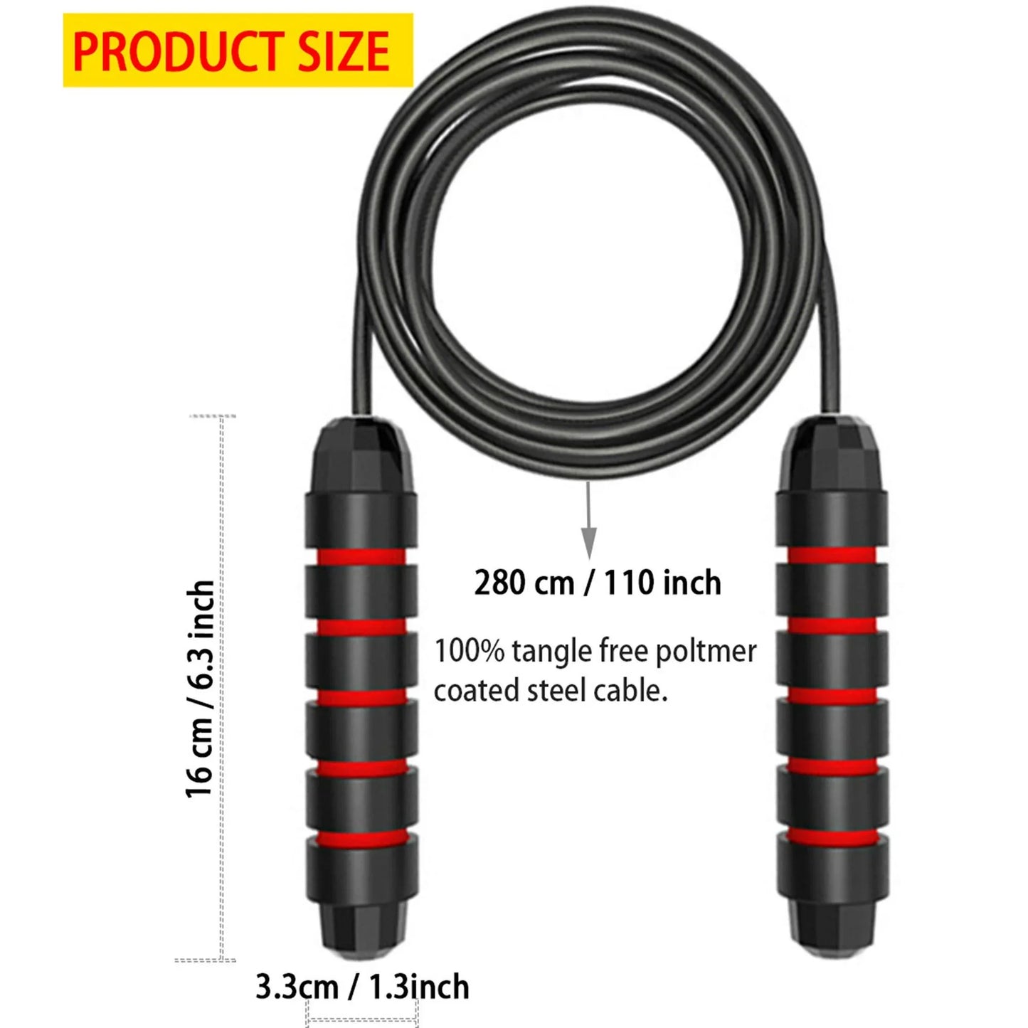 Jump Rope 2-Pack (Blue + Red), Ball Bearing Tangle-Free Design, High-Speed Jump Rope for Comprehensive Fitness Training