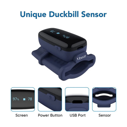 Finger Monitor with Tracking, Heart Rate & SPO2, LED Display, Pulse Oximeter, Blue